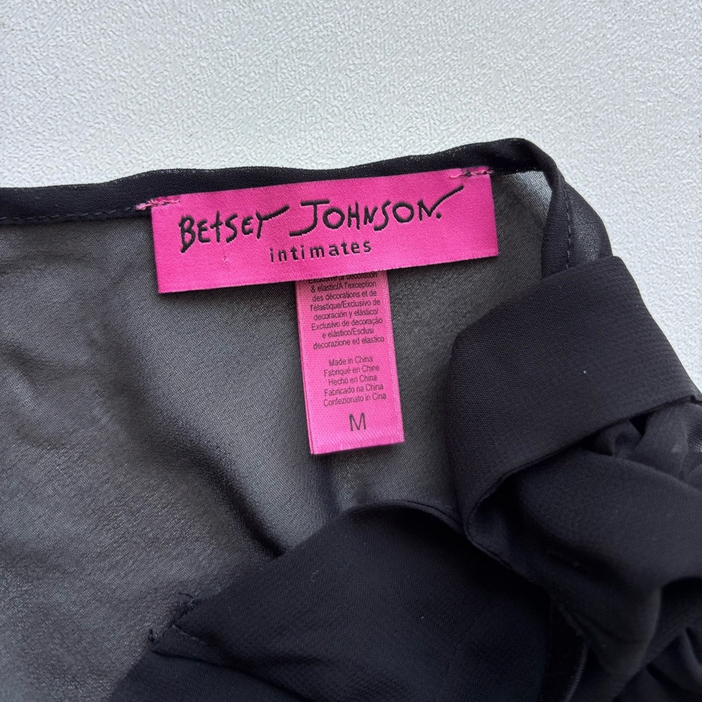 Betsy Johnson Intimates black night gown medium tie back babydoll coquette Y2K - Picture 7 of 9